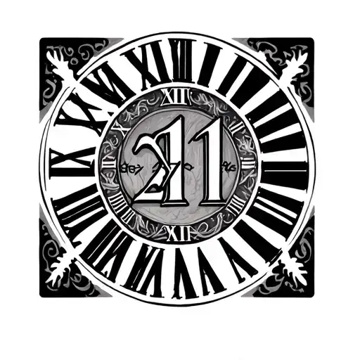 december 21 1990 roman numerals tattoo design idea