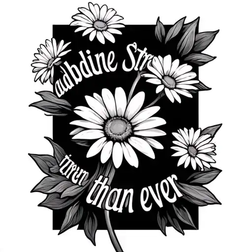 daisys and the saying "abide stronger than ever tattoo design idea