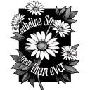 daisys and the saying "abide stronger than ever tattoo design idea