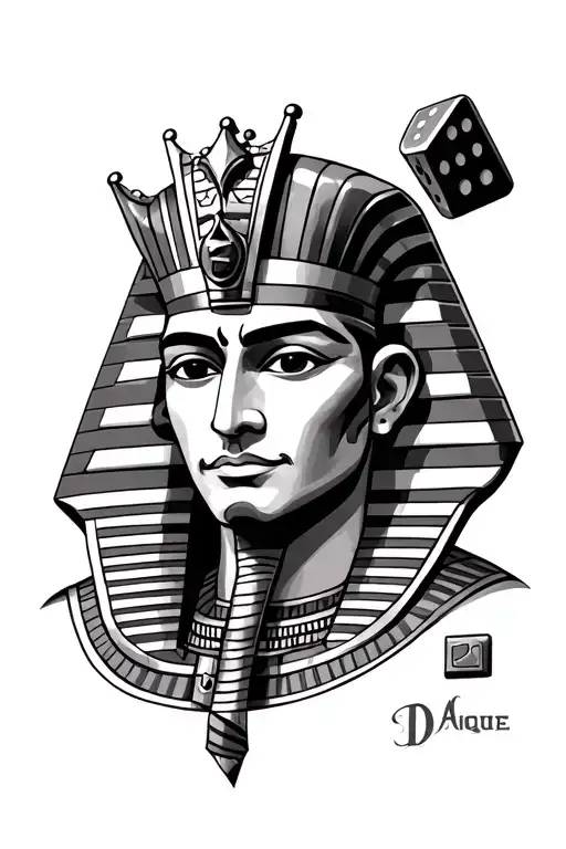 king tut born king dice beat the odds tattoo design idea
