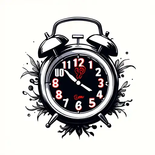 digital alarm clock with red numbers 11:15 tattoo design idea
