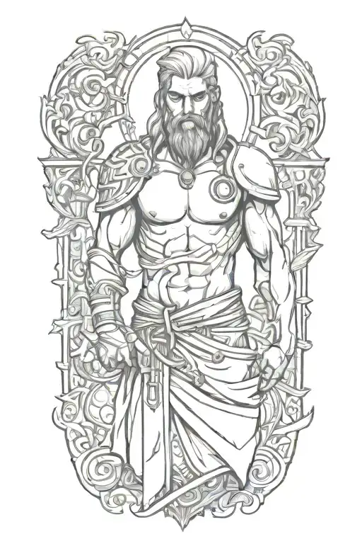 saint sinner saint arm tattoo design idea