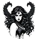 evil Gothic siren  tattoo design idea