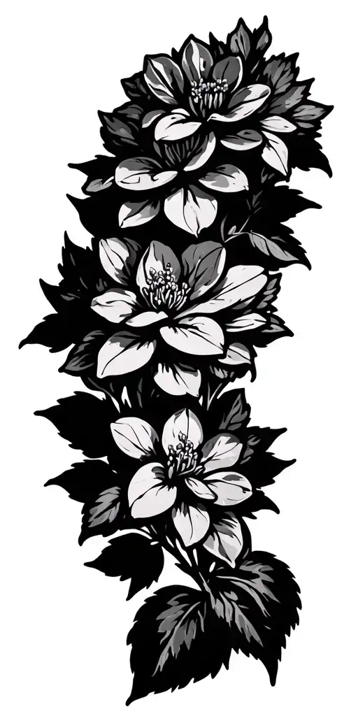idaho syringa flower tattoo design idea