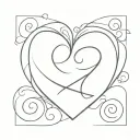heart with number 7 letters j and r tattoo design idea