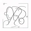 heart with number 7 letters j and r tattoo design idea