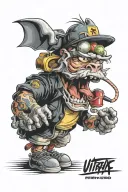 90s cartoon characters tattoo design idea