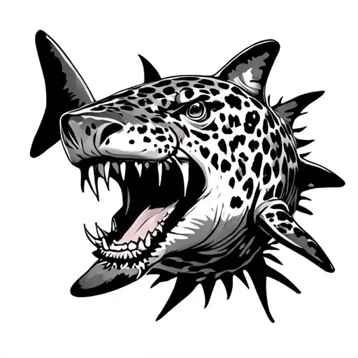 leopard shark tattoo design idea