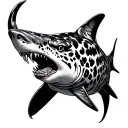 leopard shark tattoo design idea