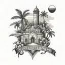 Tenerife main attractions tattoo design idea