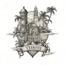 Tenerife main attractions tattoo design idea