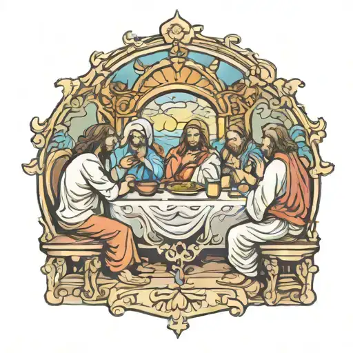 Jesus Last Supper scene with a twist tattoo design idea