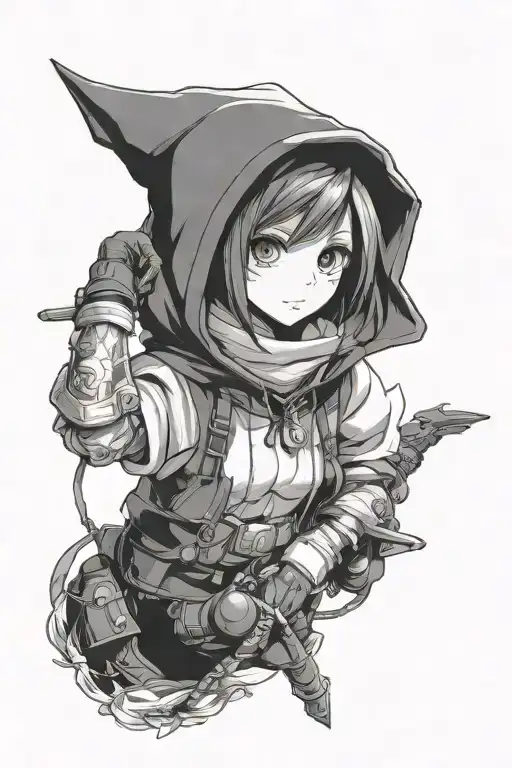 ff7 yuffie moogle hoodie tattoo design idea