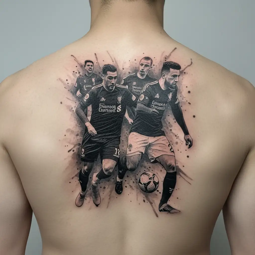 Liverpool fc players playing back tattoo design idea