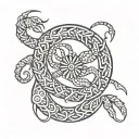 minimal scorpio zodiac sign intertwined with scorpion tail tattoo design idea