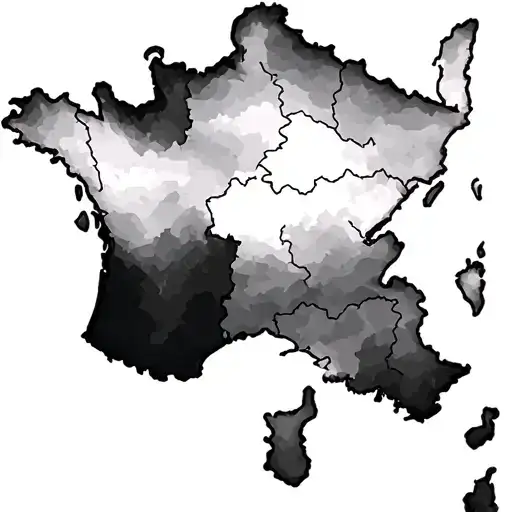 map of just france, switzerland, germany and, italy tattoo design idea