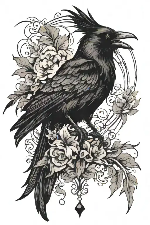 raven tattoo design idea