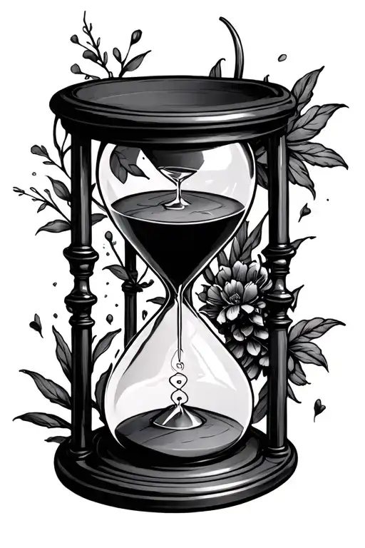 hourglass with this too shall pass tattoo design idea