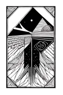 dark ornamental dark side of the moon tattoo design idea