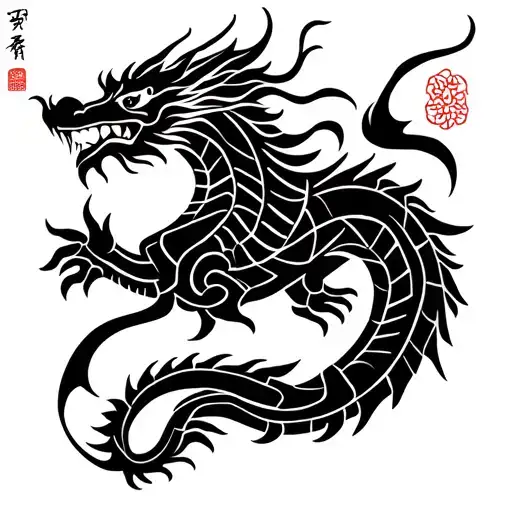 Vietnamese dragon simple tattoo design idea