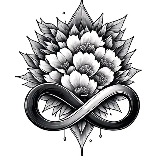 Infinity with script writing Blessing, Lesson, Saviour tattoo design idea