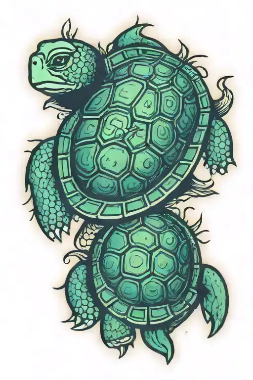 cute spooky turtle tattoo design idea