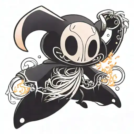 Hollow Knight using his abyssal shriek skill tattoo design idea