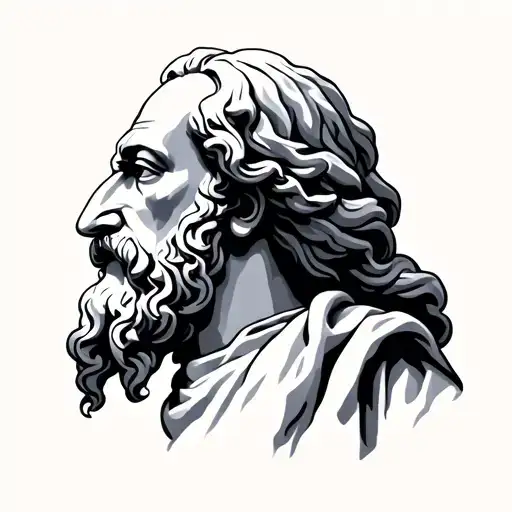 minimalistic tattoo of socrates thinking intelligence power tattoo design idea