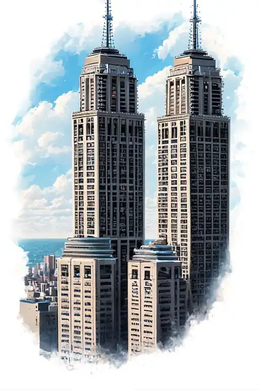 twin towers  tattoo design idea