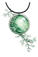 “Even jade has flaws” Round jade pendant tattoo design idea
