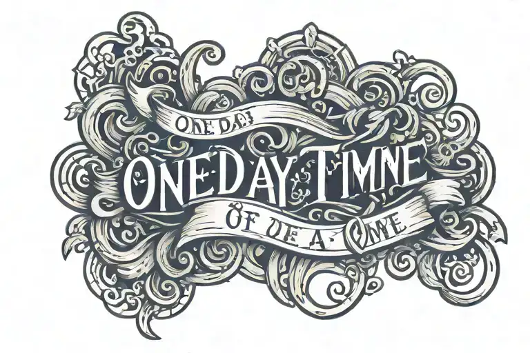 one day at a time text tattoo design idea