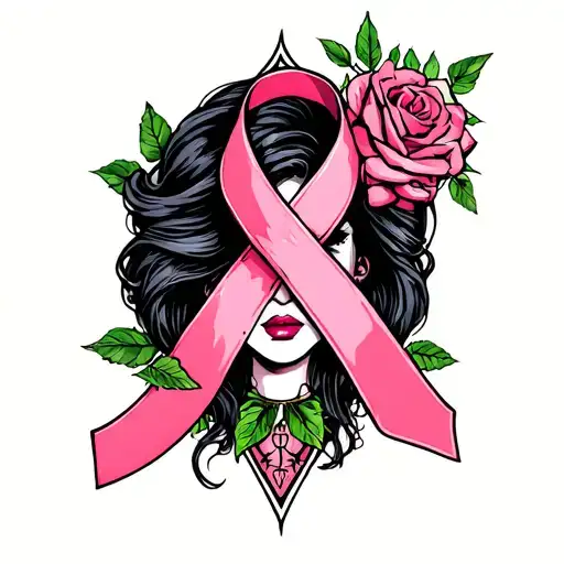 Sissy pink ribbon wrapped tattoo design idea