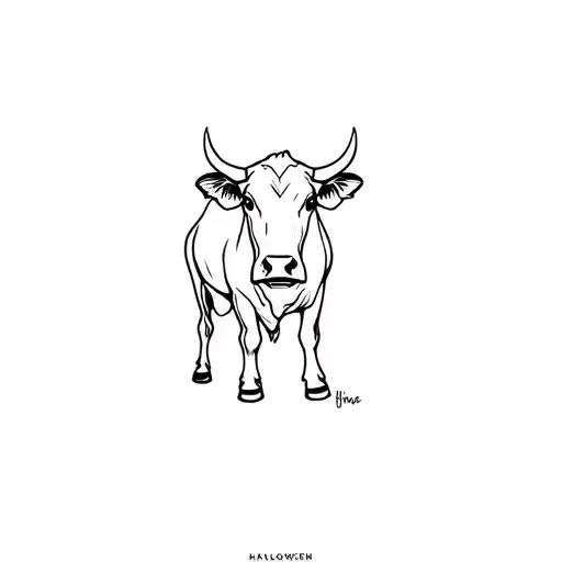 halloween themed cow tattoo design idea