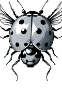 Ladybug flying tattoo design idea