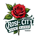 "Rose City Certified" red rose tattoo design idea