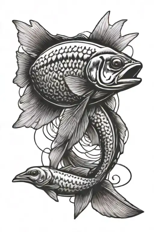 Fly Fishing lure on a line  tattoo design idea