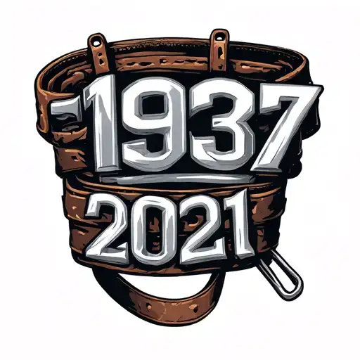 "1937~2021" carpentry tool belt intertwined tattoo design idea