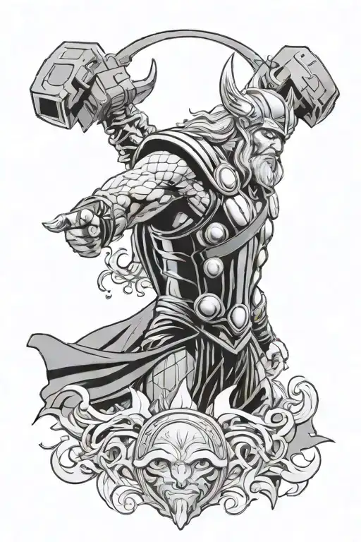 thor god tattoo design idea