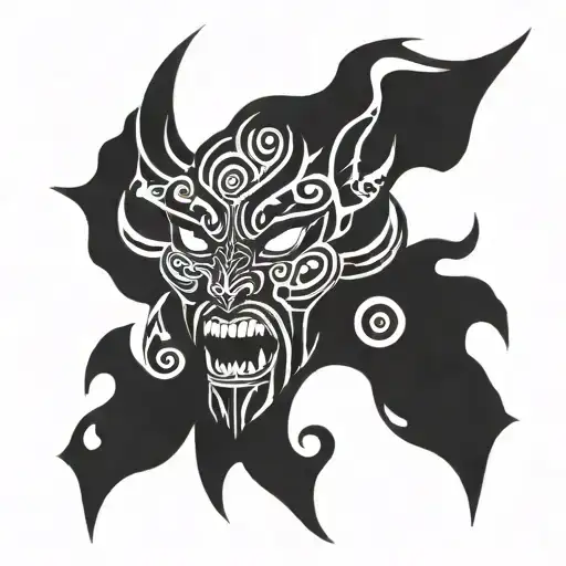 demon face. simple tattoo design idea