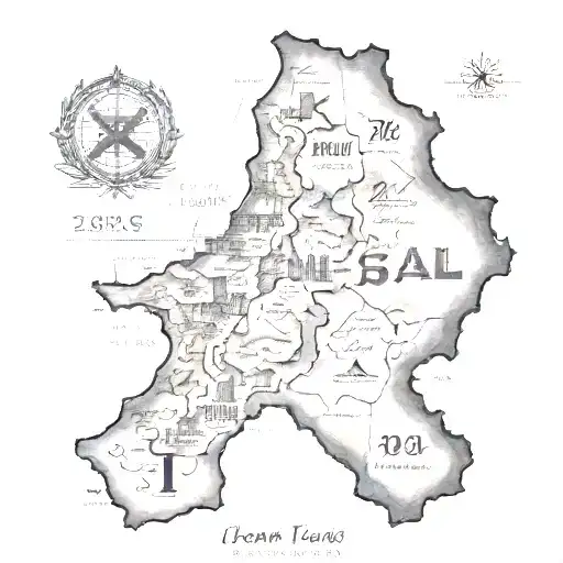 Tattoo of the map of Israel combined with the date 07.10.23 tattoo design idea