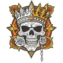 king skull crown motorcycle patch tattoo design idea