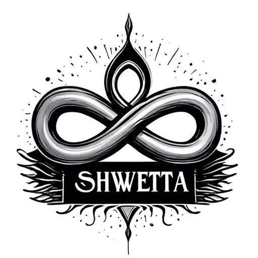 INFINITY SYMBOL WITH NAME SHWETA IN BETWEEN IT  tattoo design idea