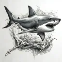 shark jumping tattoo design idea