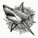 shark jumping tattoo design idea