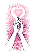 symbol for unconditional love with hands in pinky promise  tattoo design idea