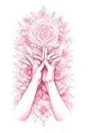 symbol for unconditional love with hands in pinky promise  tattoo design idea