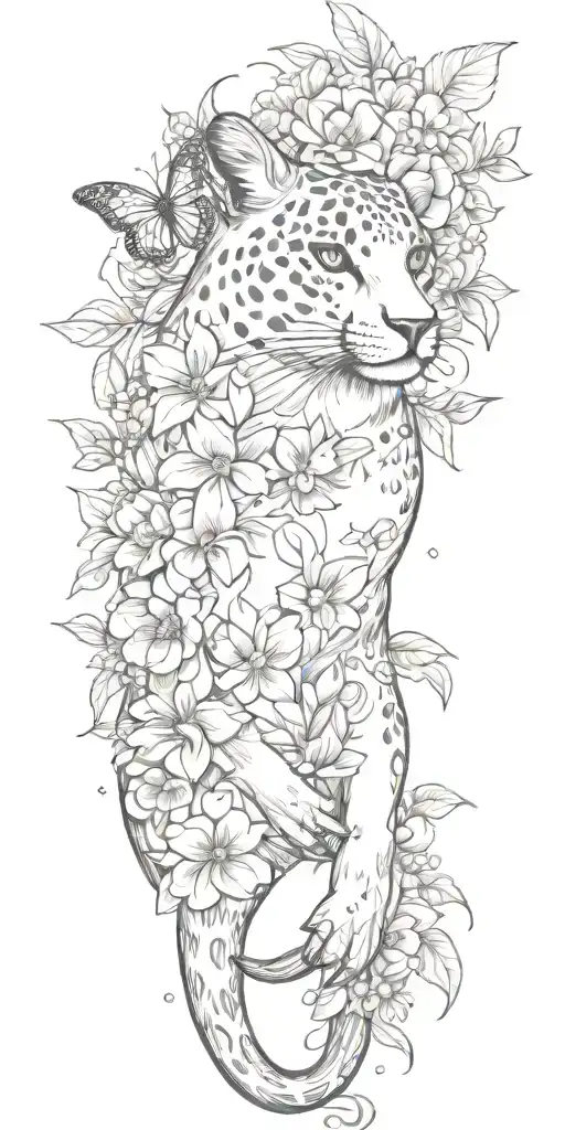jaguar hummingbird frog anchor compass crown bear fox flowers  tattoo design idea