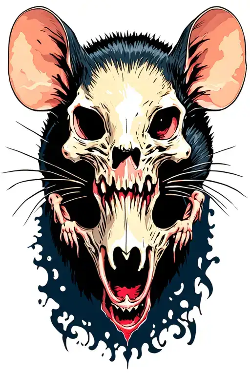 rat skull tattoo design idea