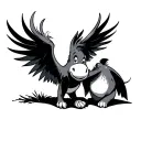phoenix eeyore pooh gritty tattoo design idea