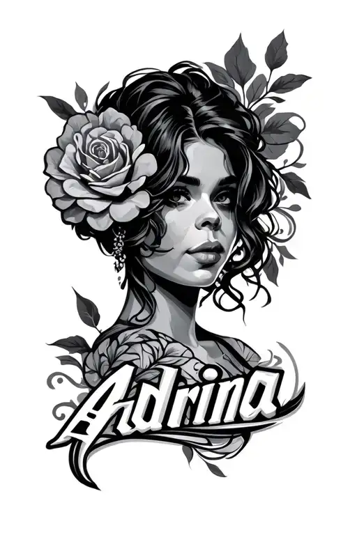 adriana name tattoo design idea